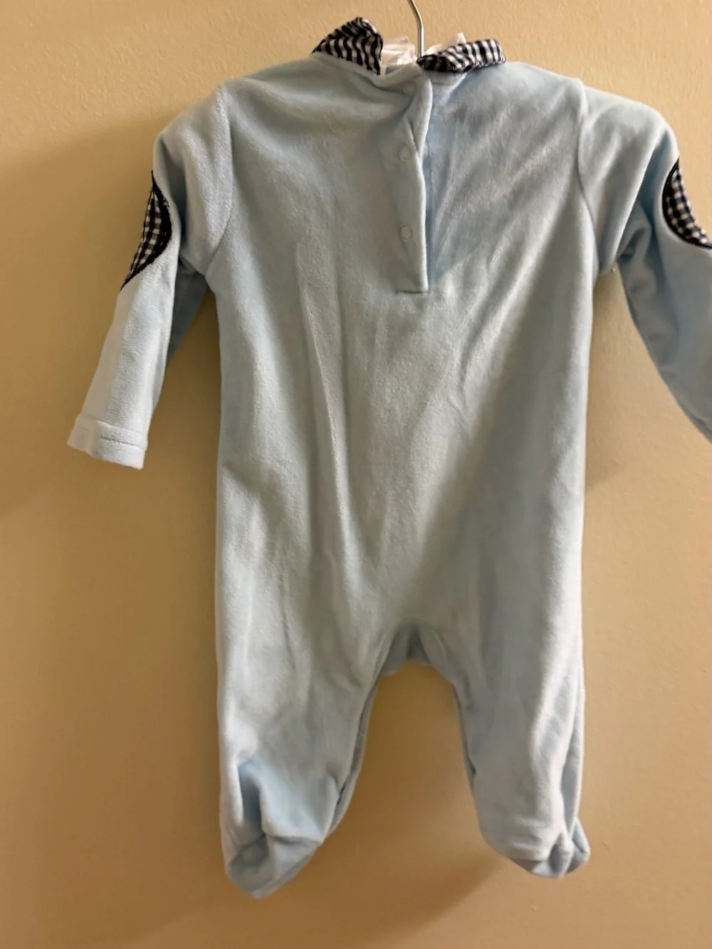 Baby Starters Light Blue Footed One-Piece with Soldier Embroidery